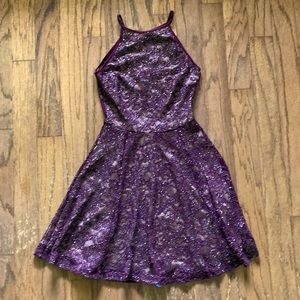 Small Wine&Nude sparkle skater dress